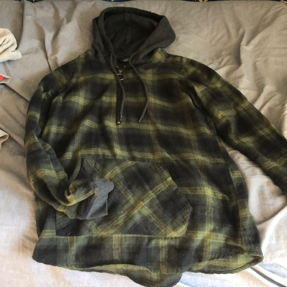 Hooded Quarter Zip Flannel